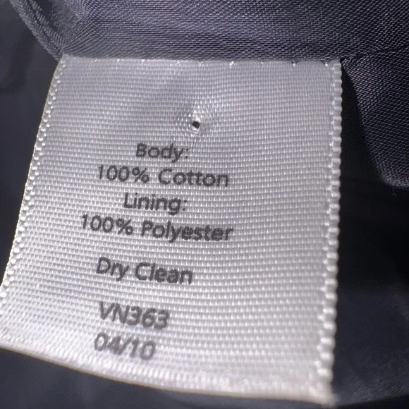 Talbots Women's Coat 14 EUC Navy Circle Print 40s Style Mid-Length Button-Up Lin - Picture 6 of 10